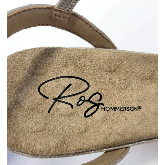 Ros Hommerson Caliente Shoes Womens 9.5W Silver Shimmer Leather Slingback Retro - Picture 4 of 13